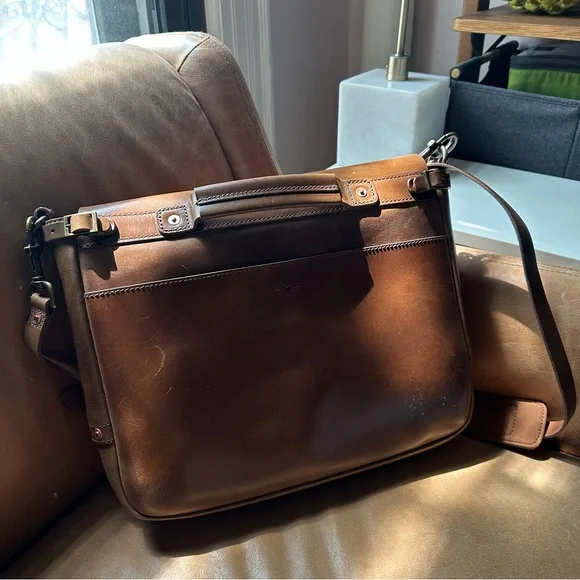 Satchel & Page Slim Italian Leather Mailbag laptop workbag luxury quality - Picture 4 of 17